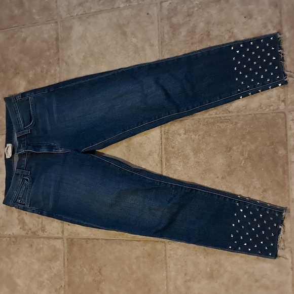 L'AGENCE Studded Hem Mid Rise Ankle Jeans Size 25 NWOT Cowgirl Western Rodeo - Picture 1 of 8